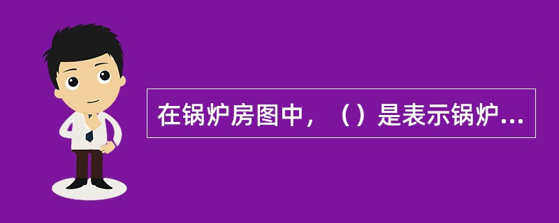 在锅炉房图中，（）是表示锅炉排污管线的符号。