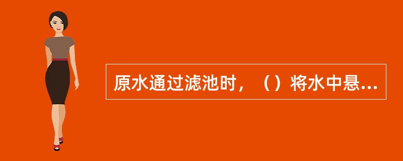 原水通过滤池时，（）将水中悬浮物粘附截留。