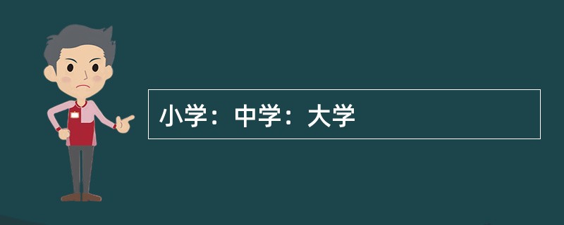 小学：中学：大学