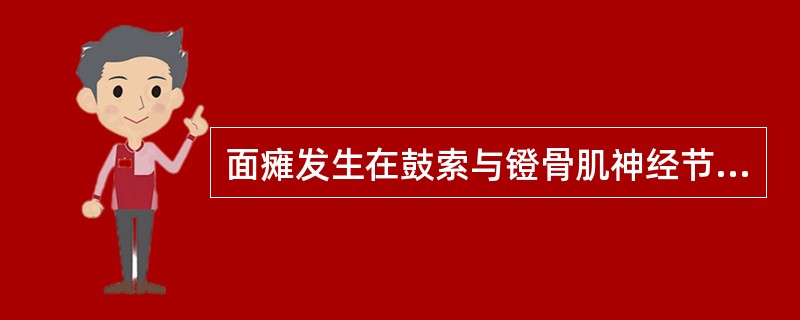 面瘫发生在鼓索与镫骨肌神经节之间时，面瘫+味觉丧失+唾液腺分泌障碍（）