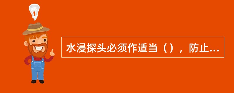 水浸探头必须作适当（），防止其颠覆或移位而失去（）。