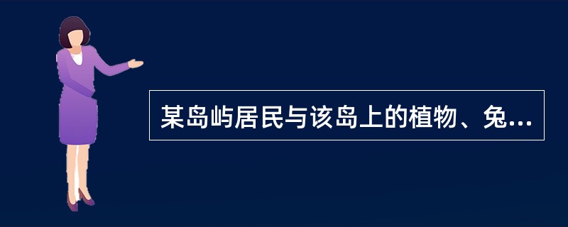 某岛屿居民与该岛上的植物、兔、鼠、鼬和鹰构成的食物网如下图。某个时期，当地居民大