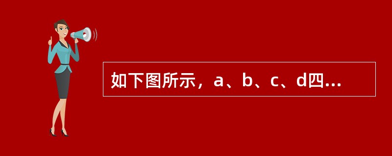 如下图所示，a、b、c、d四个琼脂块中，a、c含生长素，下列不生长的胚芽鞘是（）