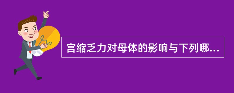 宫缩乏力对母体的影响与下列哪一项无关()