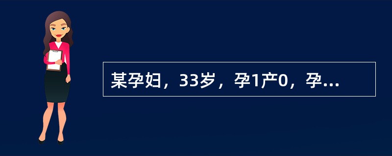 某孕妇，33岁，孕1产0，孕35周。破膜4小时，上午7时起宫缩为30～35秒，间