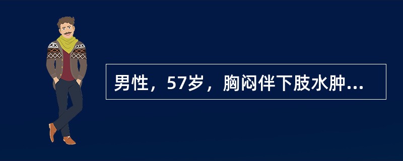 男性，57岁，胸闷伴下肢水肿2个月，心电图V1~V4导联QS波。缓解症状最迅速的