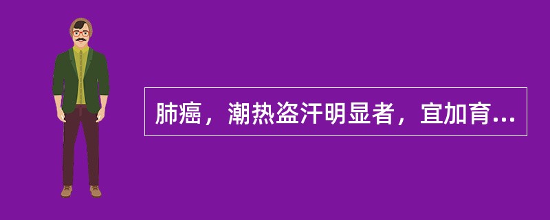 肺癌，潮热盗汗明显者，宜加育阴敛汗药，如（）。