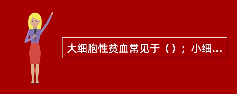 大细胞性贫血常见于（）；小细胞低色素贫血常见于（）