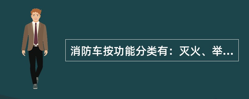 消防车按功能分类有：灭火、举高、专勤和（）保障消防车。