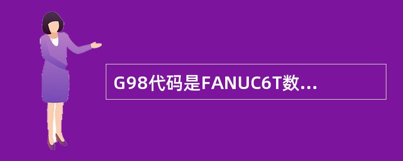 G98代码是FANUC6T数控车床系统中的每分钟进给量功能。