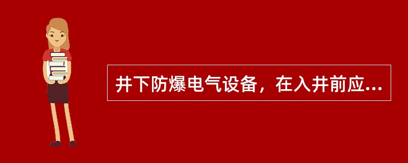 井下防爆电气设备，在入井前应由指定的、经矿考试合格的防爆检察员检查其安全性能，取