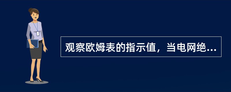 观察欧姆表的指示值，当电网绝缘1140V低于（）应及时采取措施