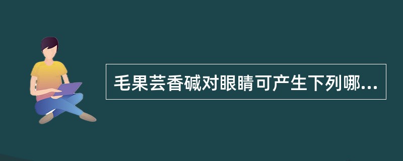 毛果芸香碱对眼睛可产生下列哪种作用？（）
