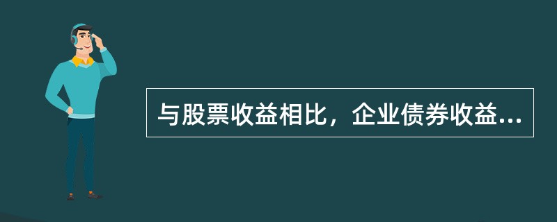 与股票收益相比，企业债券收益的特点是（）。