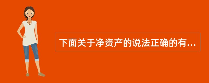 下面关于净资产的说法正确的有（）。