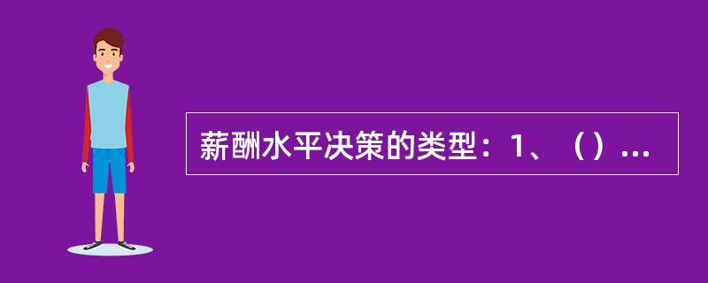 薪酬水平决策的类型：1、（）2、（）3、（）4、（）。