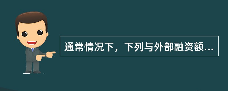 通常情况下，下列与外部融资额大小成反向变动的因素有（）。