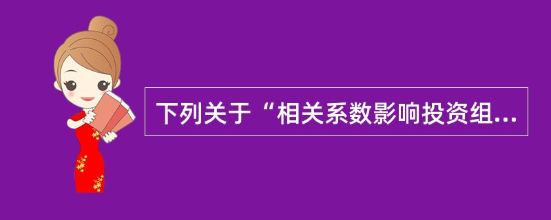 下列关于“相关系数影响投资组合的分散化效应”表述中，不正确的是（）。