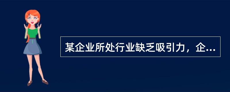 某企业所处行业缺乏吸引力，企业也不具备较强的能力和技能转向相关产品或服务时，较为