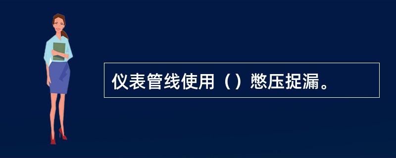 仪表管线使用（）憋压捉漏。