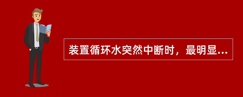 装置循环水突然中断时，最明显的现象是（）。