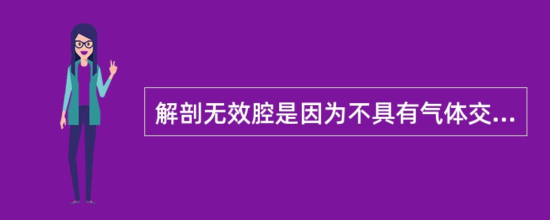 解剖无效腔是因为不具有气体交换功能。