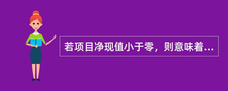 若项目净现值小于零，则意味着（）。