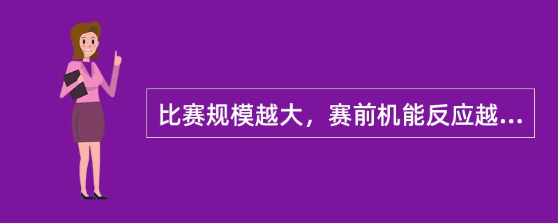 比赛规模越大，赛前机能反应越大，越临近比赛，机能反应也越明显。