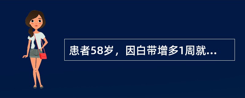 患者58岁，因白带增多1周就诊。如为血性白带，则与下列哪项无关（）