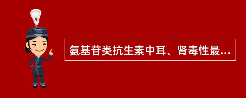 氨基苷类抗生素中耳、肾毒性最强的抗生素是（）