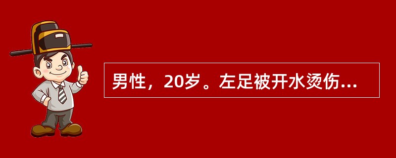 男性，20岁。左足被开水烫伤，疼痛剧烈，局部有水疱，其烧伤深度为（）