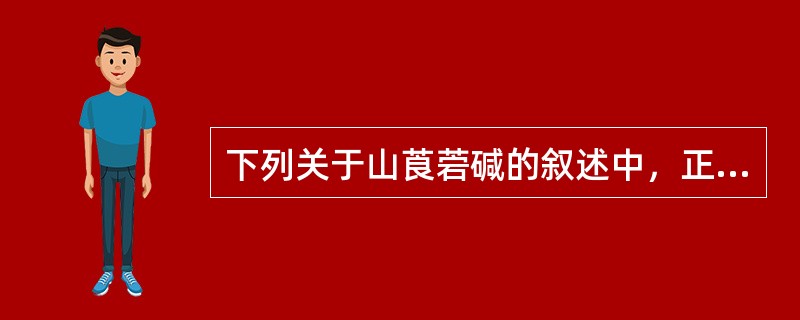 下列关于山莨菪碱的叙述中，正确的是（）