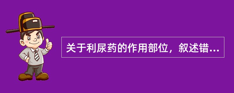 关于利尿药的作用部位，叙述错误的是（）