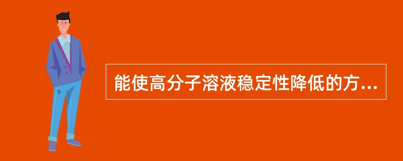 能使高分子溶液稳定性降低的方法有（）