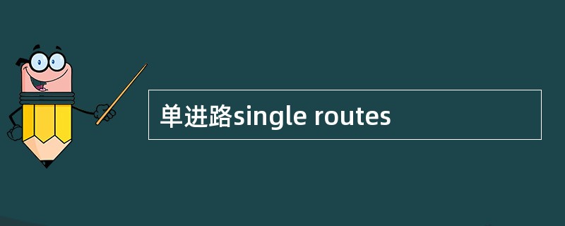 单进路single routes