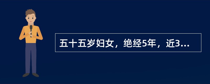 五十五岁妇女，绝经5年，近3个月阴道水样白带，近半个月出现阴道间断少量流血。查宫