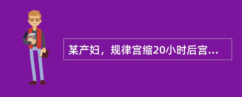 某产妇，规律宫缩20小时后宫口开全，1小时后胎儿娩出，20分钟后胎盘娩出，突然出