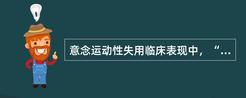 意念运动性失用临床表现中，“无论给任何指令，患者均以相同动作执行，难以从一项活动