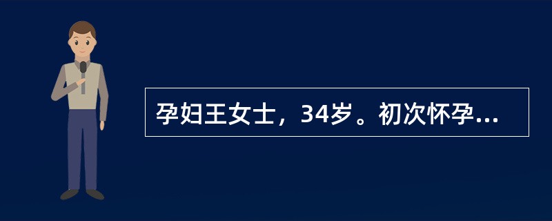 孕妇王女士，34岁。初次怀孕，孕16周发现心慌、气短，经检查发现心功能属于Ⅱ级。