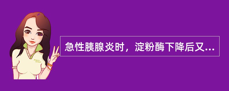 急性胰腺炎时，淀粉酶下降后又上升，表示（）。