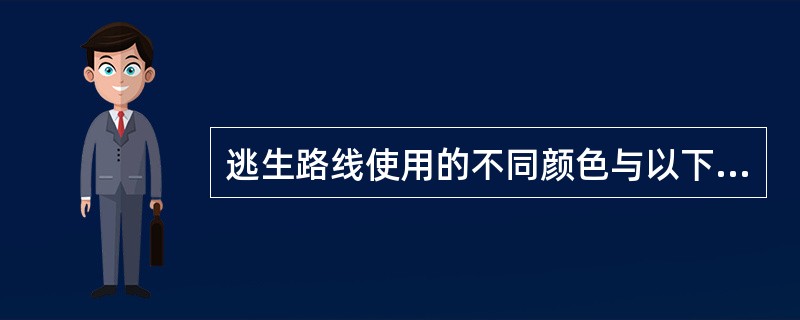 逃生路线使用的不同颜色与以下（）有关。1、不同的紧急情况2、不同逃生路线