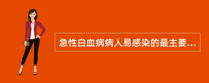 急性白血病病人易感染的最主要原因是（）。