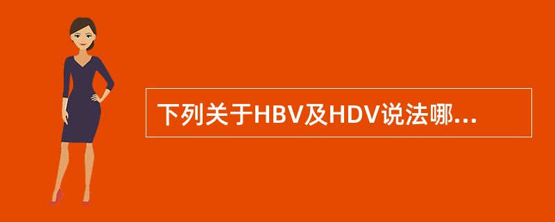下列关于HBV及HDV说法哪些是正确的（）。