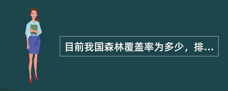 目前我国森林覆盖率为多少，排在世界第几位？