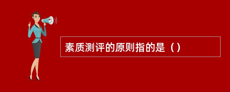 素质测评的原则指的是（）