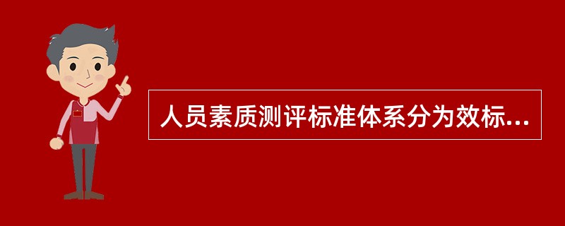 人员素质测评标准体系分为效标参照性标准体系和常模参照性指标体系。其中，与测评客体