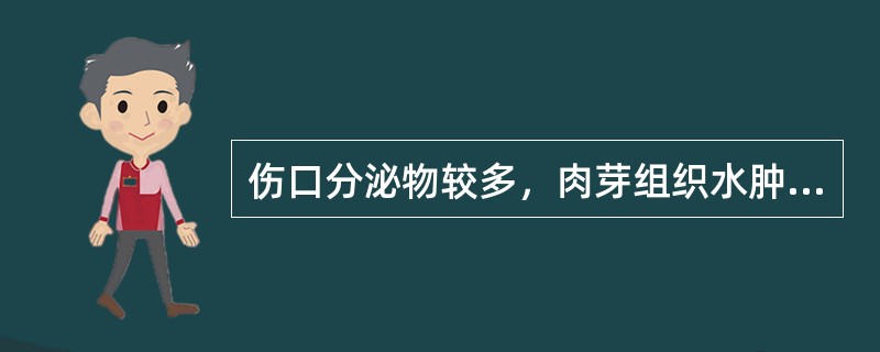 伤口分泌物较多，肉芽组织水肿、苍白，宜用（）。