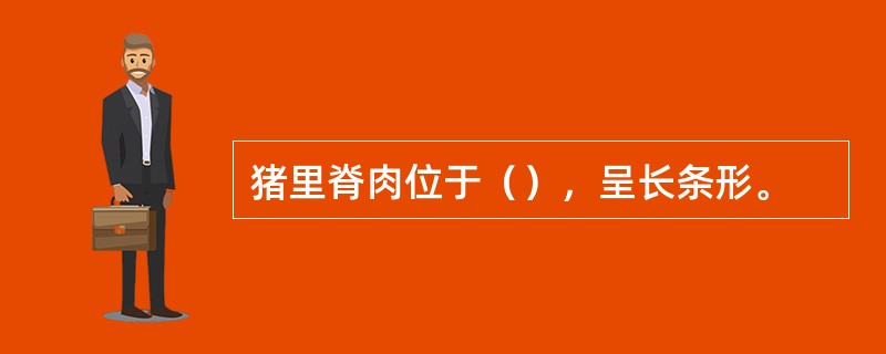 猪里脊肉位于（），呈长条形。