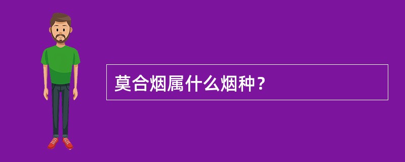 莫合烟属什么烟种？