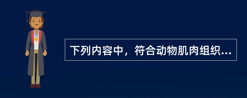 下列内容中，符合动物肌肉组织主要类型的选项是（）。